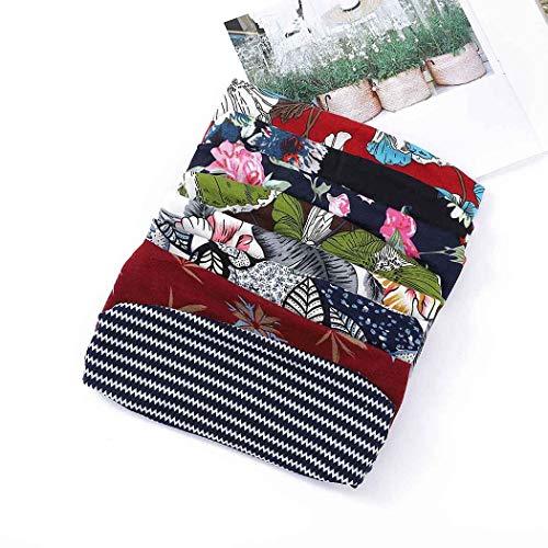 Bohend Bohend 8 Pack Boho Headbands Wide Flower Hair Band Boho Bandeau Stretchy Athletic Daily Use Hair Accessories for Women and Girls (I)