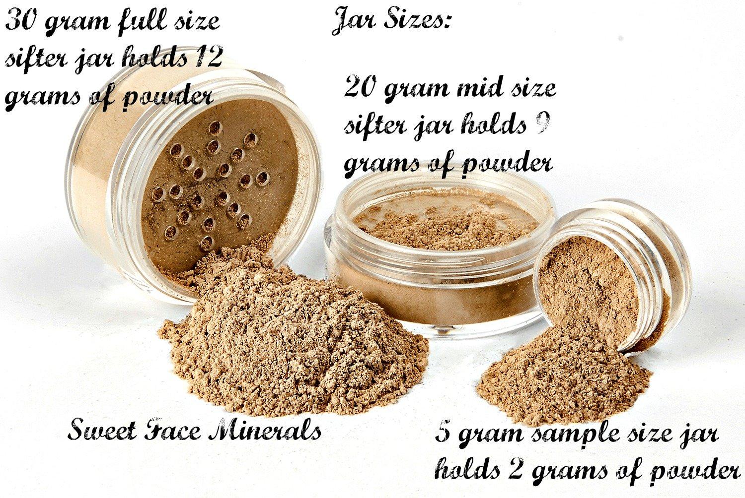 Sweet Face Minerals FOUNDATION & CONCEALER COMBO w/BRUSHES (PINK BISQUE FOUNDATION & LIGHT CONCEALER) Mineral Makeup Kit Full Size Set Matte Bare Face Sheer Powder Cover