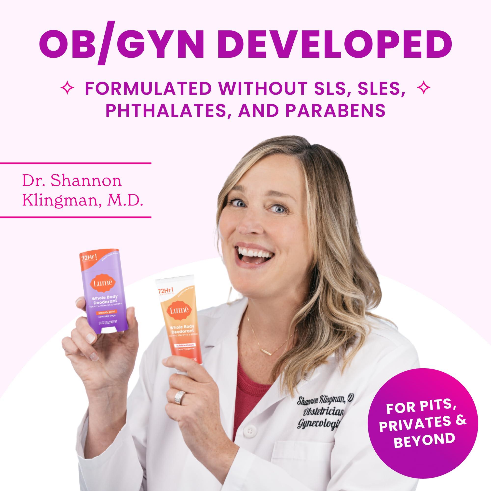 Lume Lume Acidified Body Cleansing Bar - 24 Hour Odor Control - Removes Odor Better than Soap - Moisturizing Formula - Formulated Without SLS and Parabens - OB/GYN Developed - 8.5 ounce (Lavender Sage)