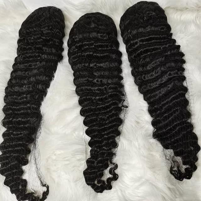 Kiss The Krown Wholesale Lace Front Wigs Deep Wave 13x4 Brazilian Human Hair 180% Density Bulk Lot (1 Wig)