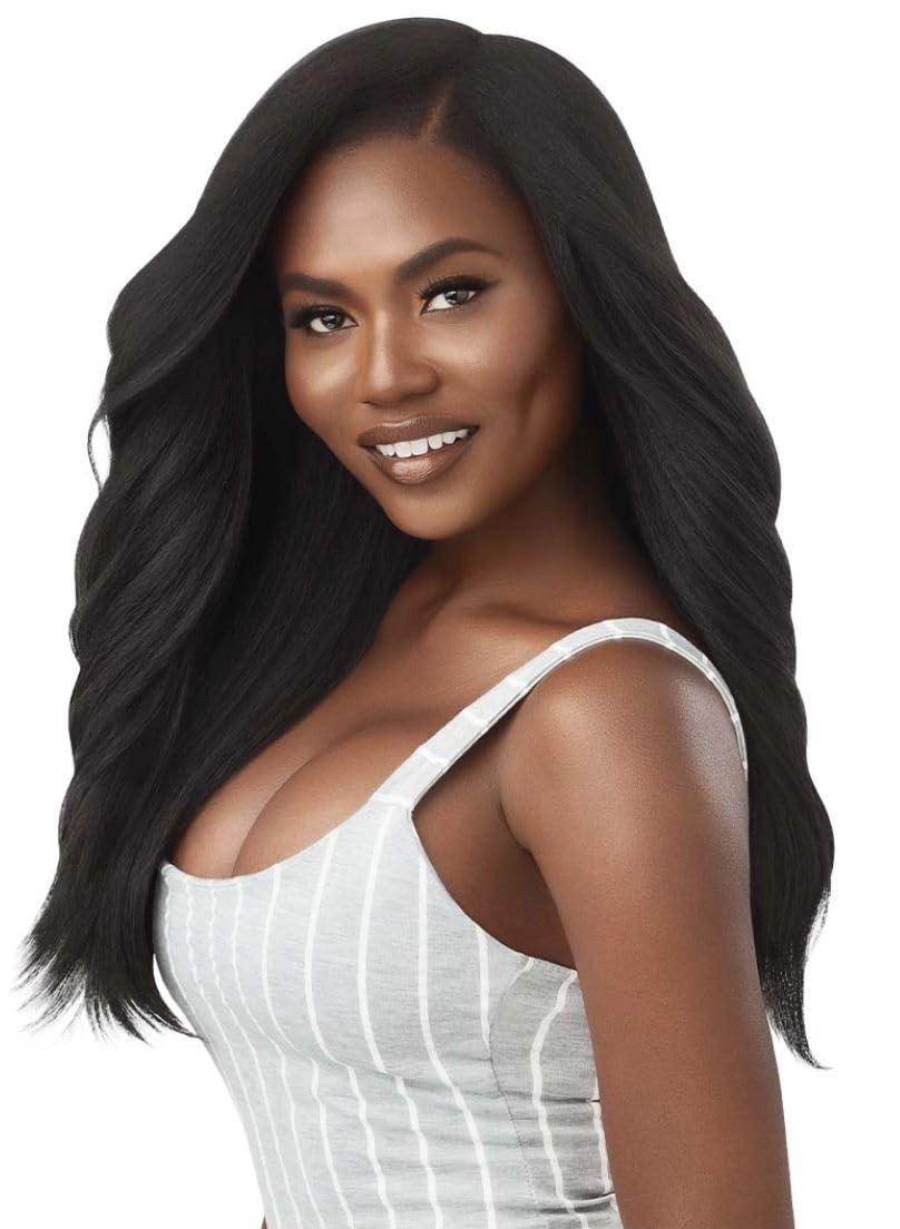 Big Beautiful Hair Outre Big Beautiful Human Hair Blend U Part Cap Leave Out Wig DOMINICAN BLOWOUT 22\" (DR4/2T27613)