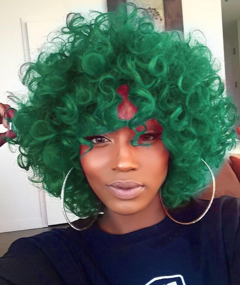 FOVER FOVER 2pcs Wigs - Black Wig and Green Wig