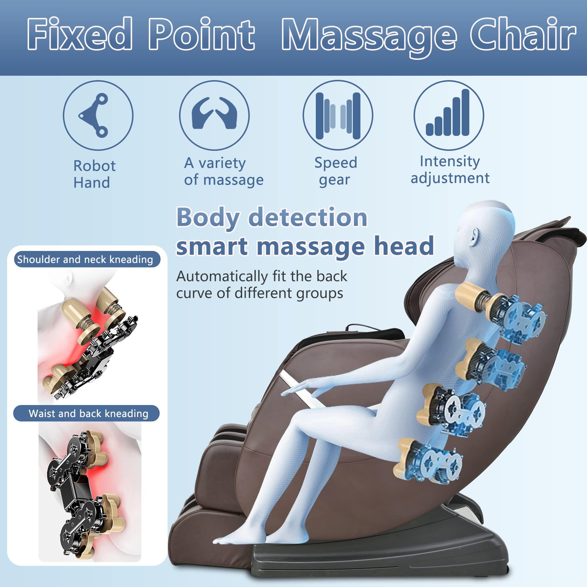BestMassage Massage Chair Zero Gravity Full Body Electric Shiatsu Massage Chair Recliner with Foot Rollers Built-in Heat Therapy Air Massage System Stretch Vibrating for Home Office