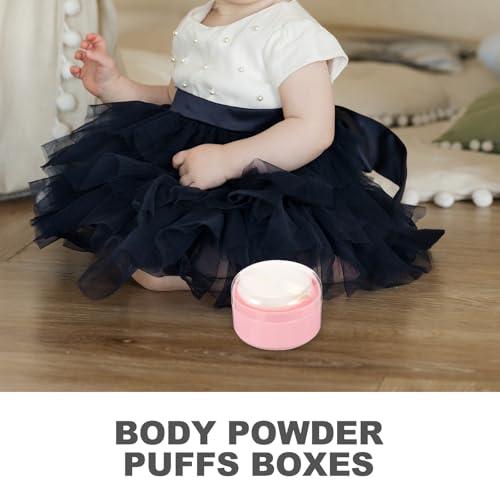KOMBIUDA KOMBIUDA 2Pcs Loose Powder Puff Containers with Puffs Dusting Powder Boxes for Body Powder Travel-Friendly Cosmetic Puff for Home -go Use