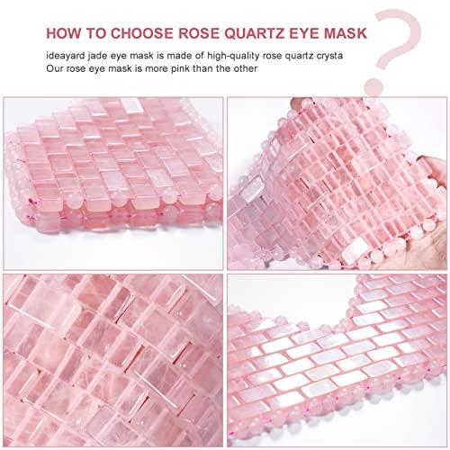 ideayard ideayard Rose Quartz Eye Mask, Cooling Jade Eye Mask 100% All Natural Crystal Eye Mask for Facial