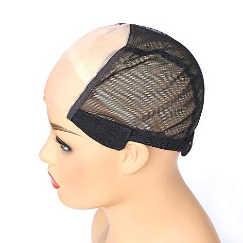 BTWTRY BTWTRY 5x5.5inch MONO Wig Caps for Making Wigs with Adjustable Strap 1pc Monofilament Wig Cap DIY Wigs Black Dome Weaving Mesh Wig Cap for Women and Girls (1pc, Small)