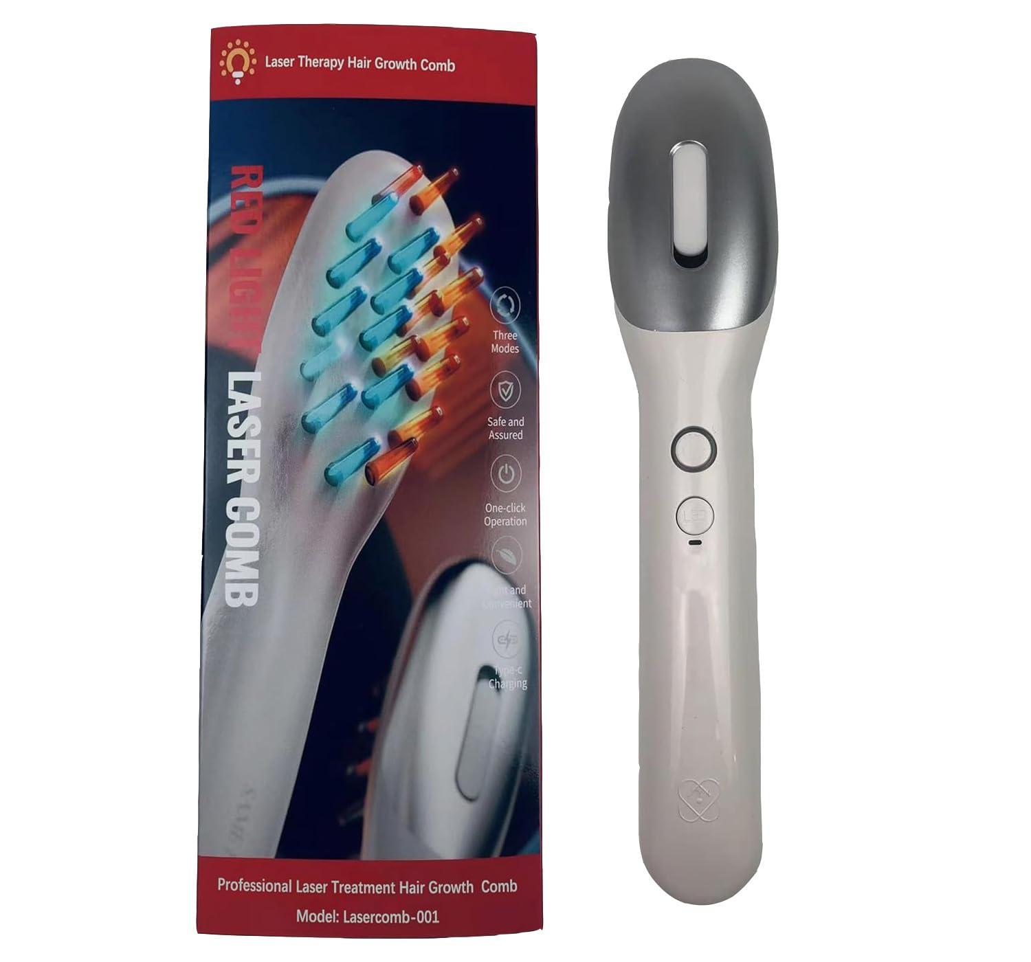 Kadielona Laser Hair Growth Comb, Laser Comb Laser Hair Growth Device Electric Scalp Massager for Hair Growth,Stimulates Hair Growth Comb Brush Thinning Hair Treatment Laser Therapy Comb