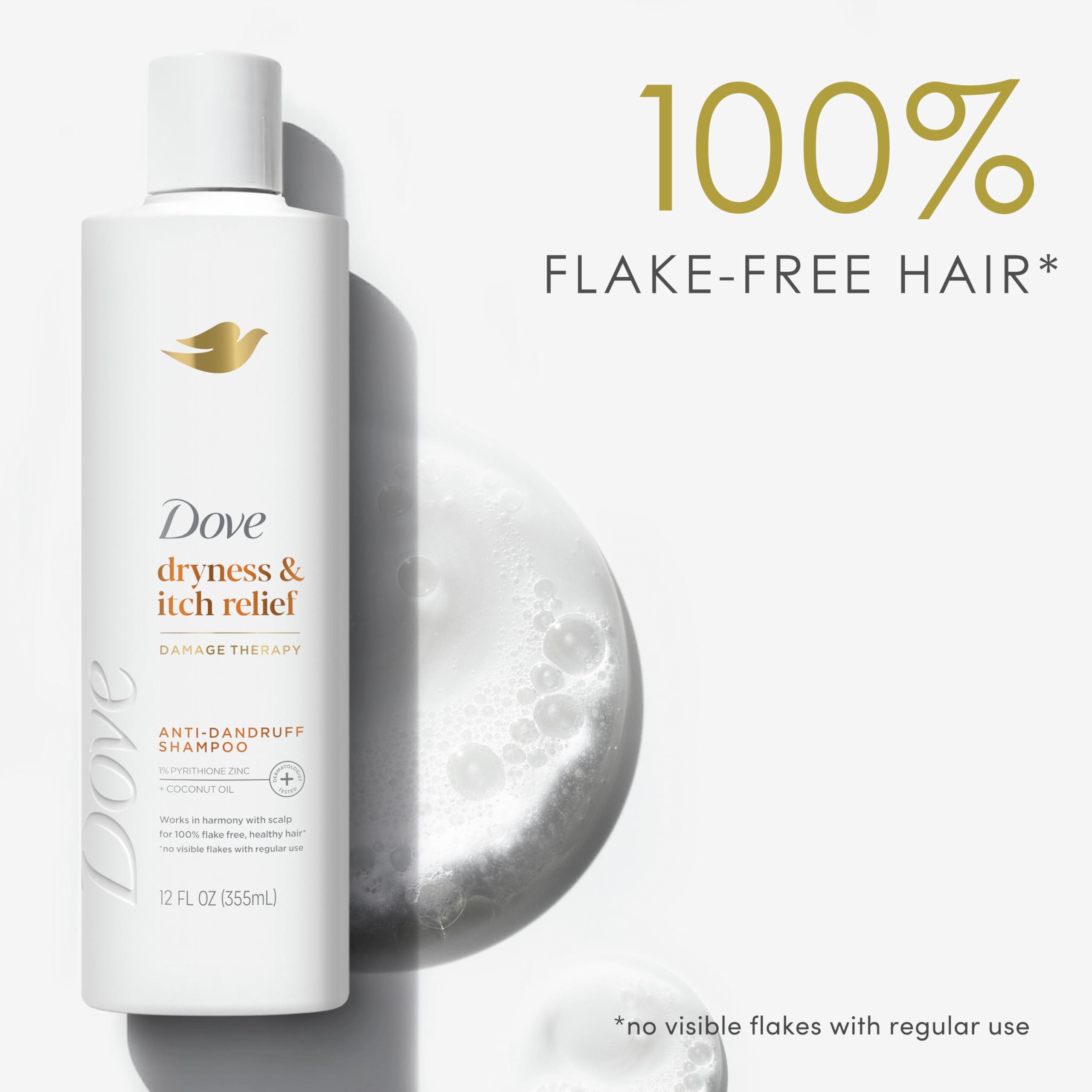 Dove Dove Damage Therapy Derma Shampoo Dryness + Itch Pack of 6 for Flaky Scalp with Pyrithione Zinc and Coconut Oil 12 Fl Oz
