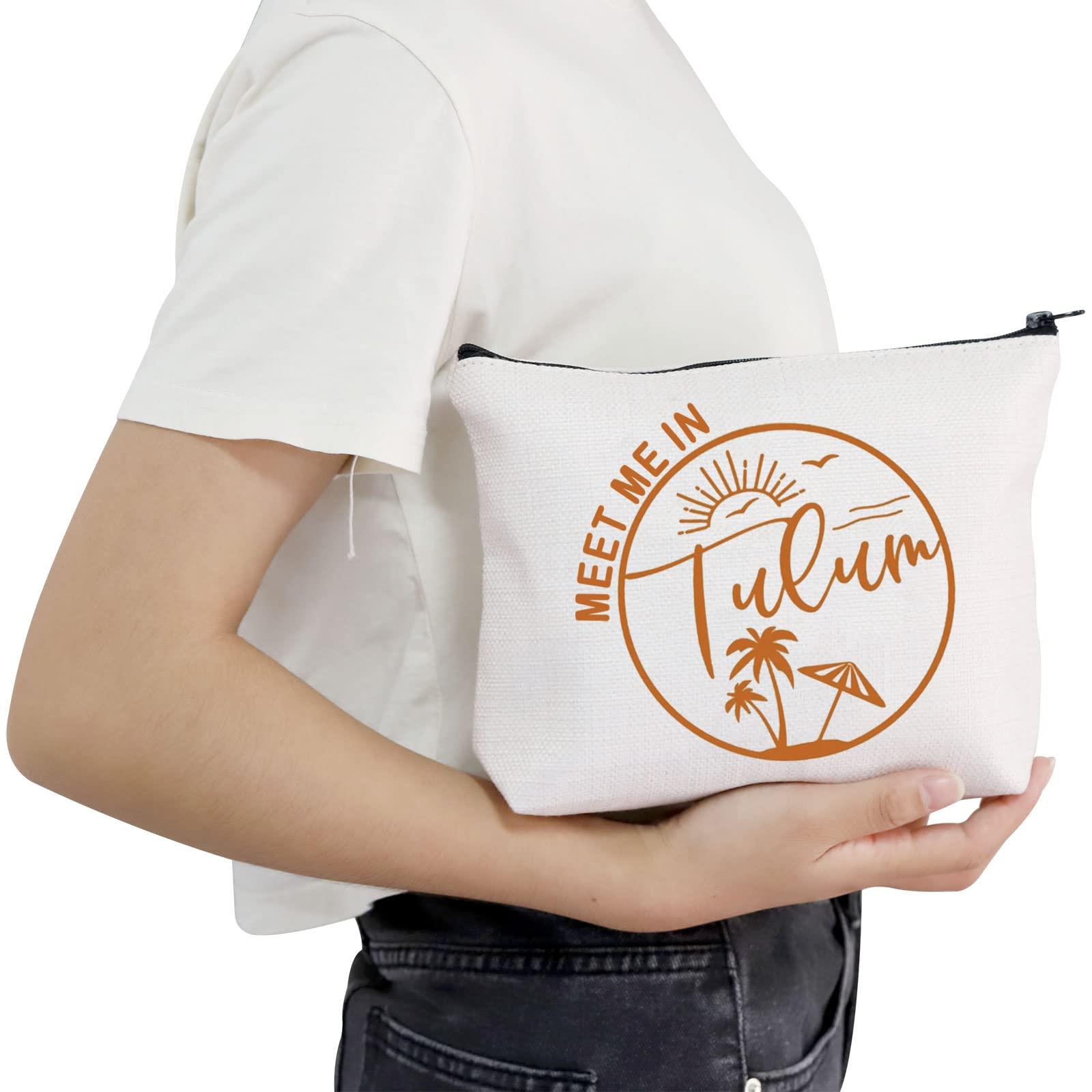 POFULL POFULL TULUM Mexico Gift Meet Me In TULUM Travel Cosmetic Pouch Tulum Wedding Welcome Gift (Tulum bag)
