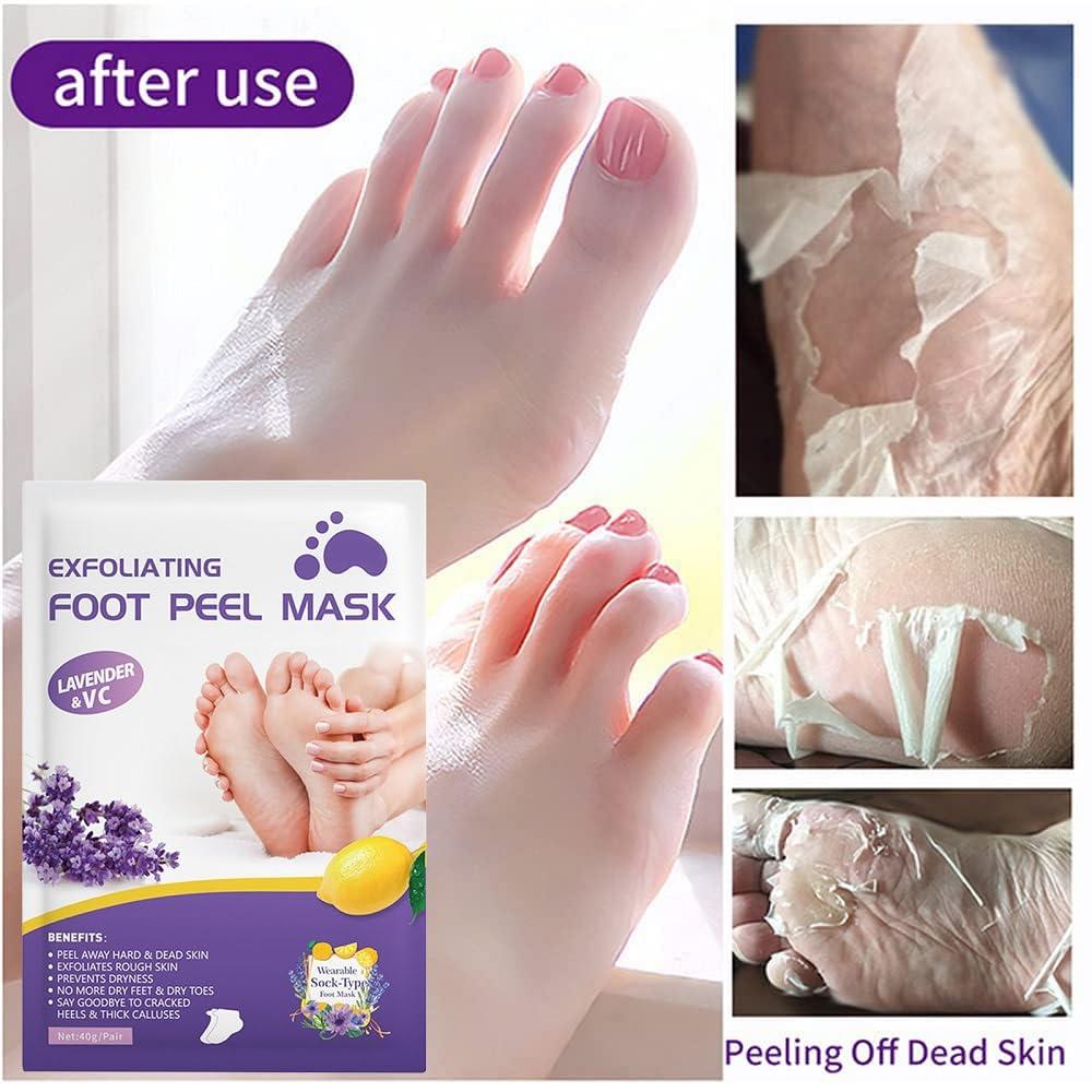 Dr.Pedi Dr.Pedi Foot Peel Mask (5 Pairs) Natural Exfoliator for Dry Dead Skin, Dry, Cracked Feet, Callus, Spa, for Baby Soft Skin Made with Lavender Extract Women and Men Peeling Exfoliating