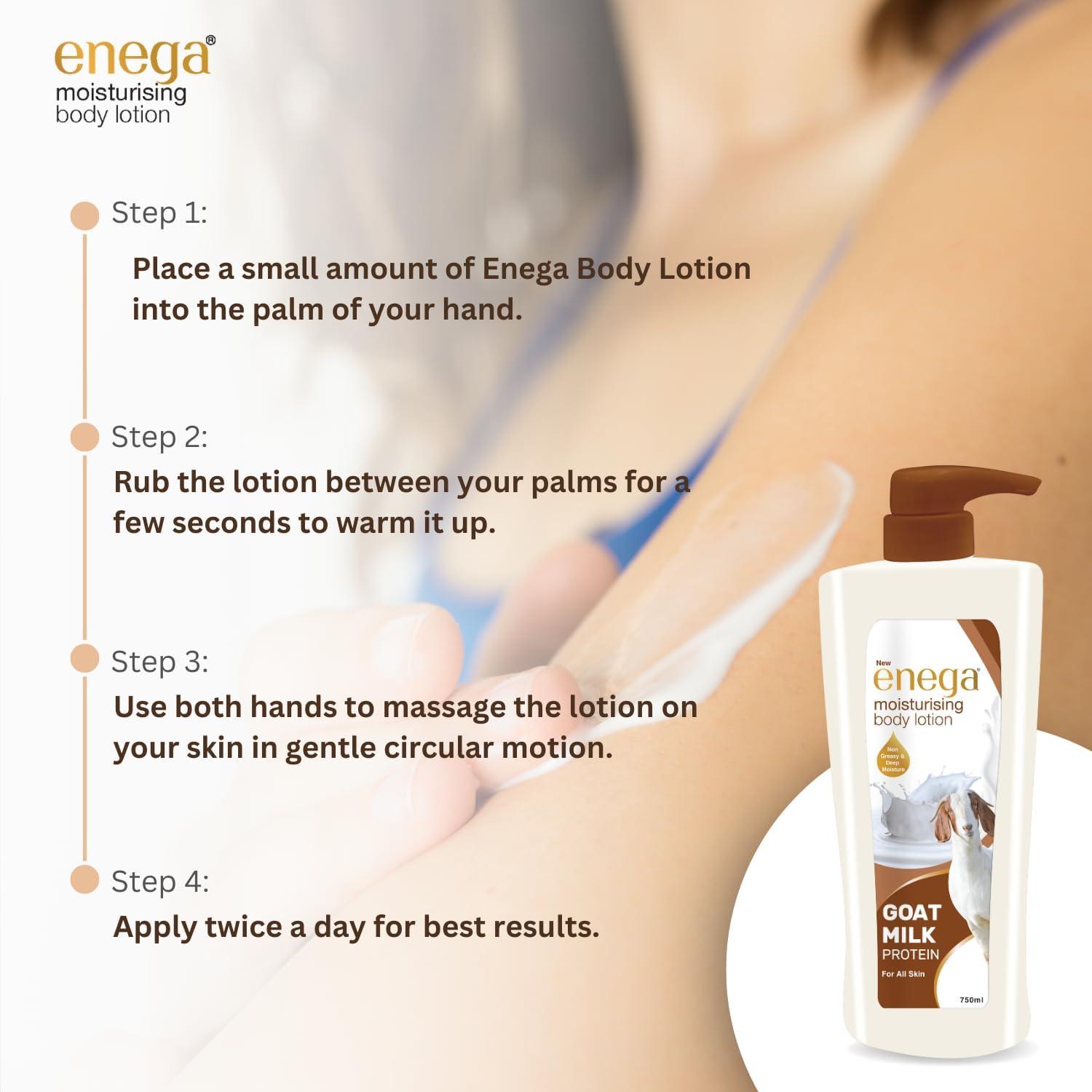 enega enega Moisturizing Body Lotion for Dry Skin | Almond Essentials| Alovera| Soya| Goat Milk| For Men Women And Girls For Dry Skin Moisturizing (Goat Milk (25.36 Fl Oz))