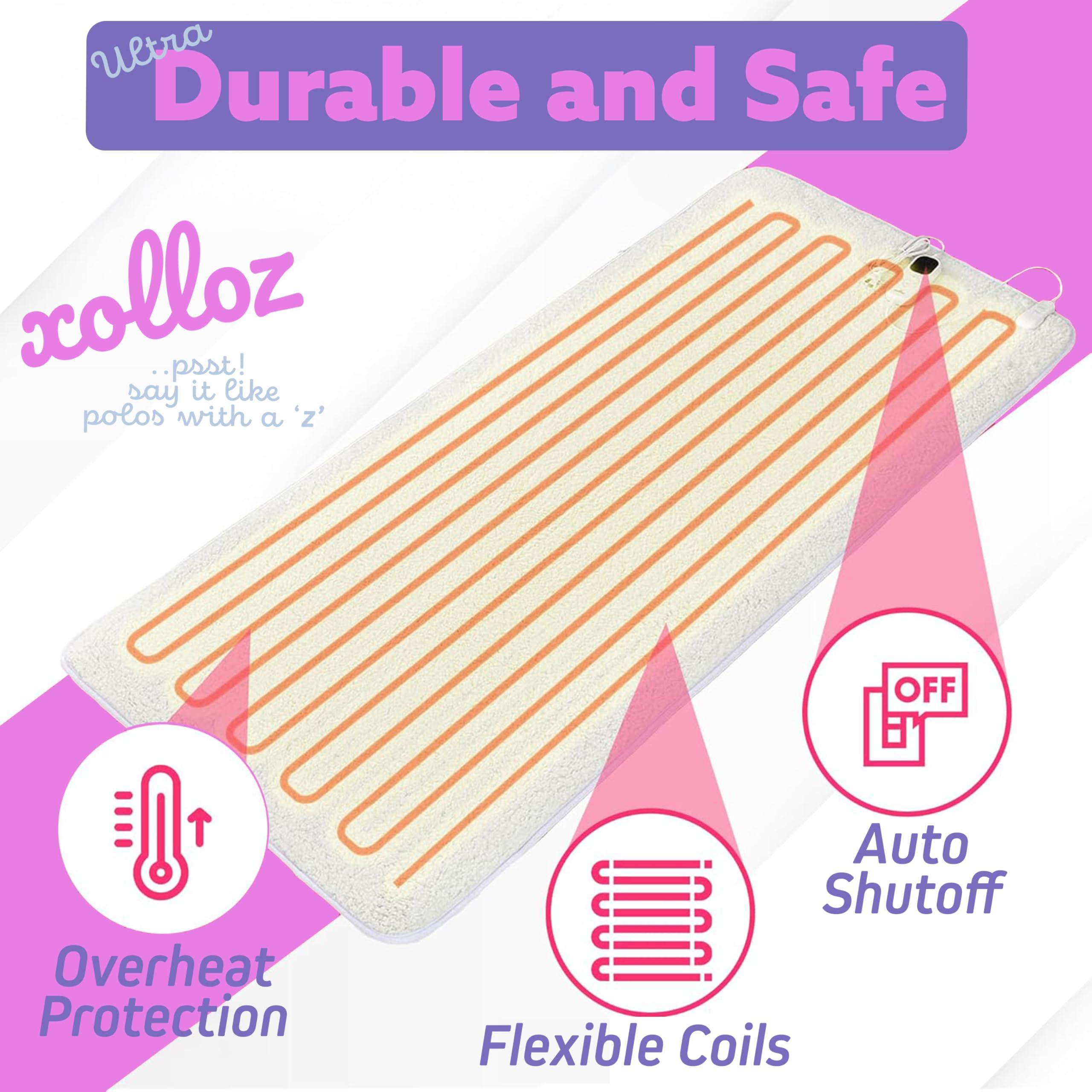 XOLLOZ Massage Table Warmer Heating Pad Heated Massage Table Pad with Adjustable Temperature (104F-131F), Auto Shut-Off Timer, Dense Coil Heating, Sherpa Fabric, 71"x31" (180x78 cm) Massage Heating Pad