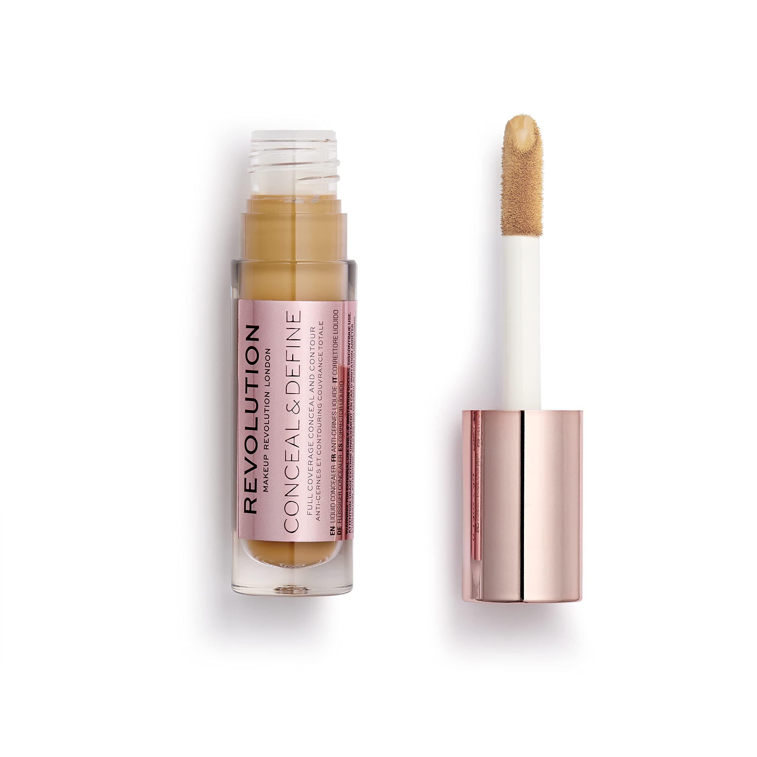 Makeup Revolution Makeup Revolution Conceal and Define Concealer, Full Coverage & Matte Finish, C12.2 for Medium/Tan Skin Tones, Vegan & Cruelty-Free, 0.7 Fl Oz