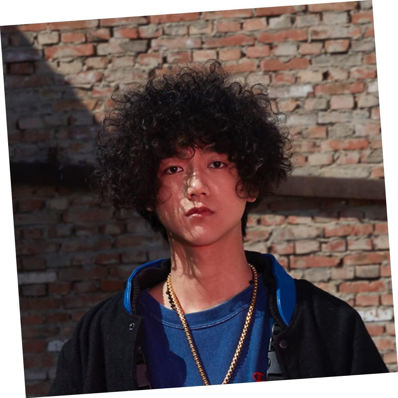 OHPHCALL OHPHCALL 1pc Afro Wig for Women Curly Full Wigs Small Afro Wig Wigs for Women Wig with Bangs Bouffant Wig Curly Hair Wig Fluffy Wig Short Bangs Wig Afro Wigs Curly Wig Hair Extensions Black