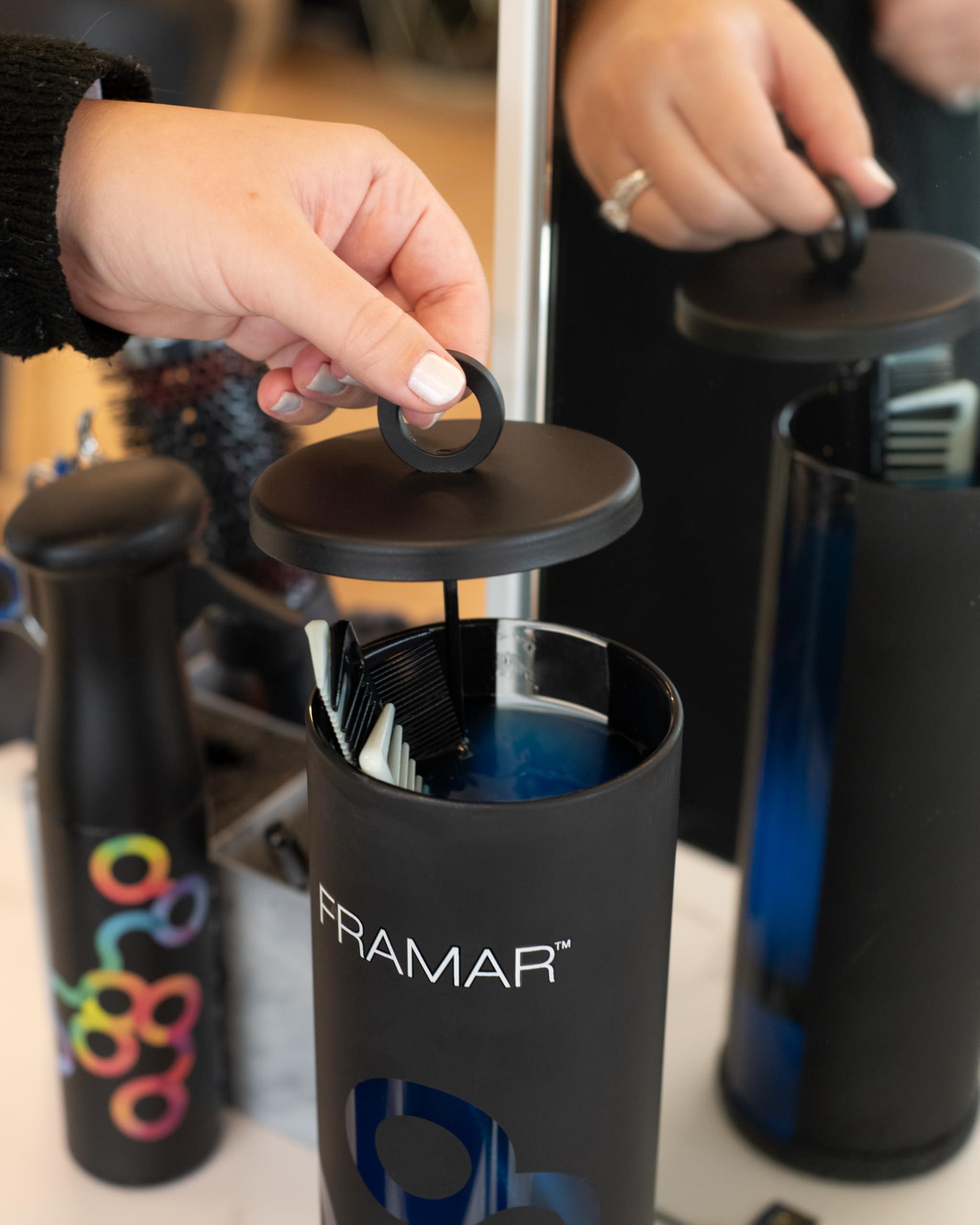 FRAMAR FRAMAR Disinfectant Jar For Salon - Barber Disinfectant Jar, Spa Jar, Disinfecting Jar, Barber Jar, Hair Disinfectant Liquid, Salon Disinfectant Jar, Desinfectante Jar, Barber Accessories Matte