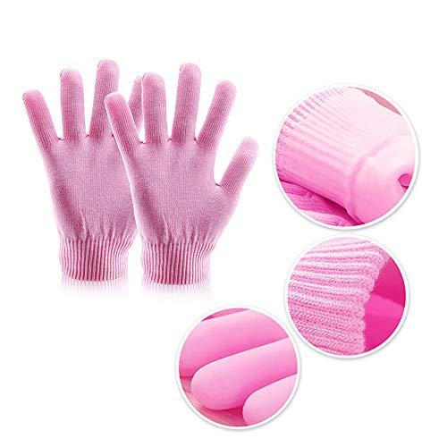 AnHua AnHua 1 Pair Gel SPA Moisturizing Gloves Soft Cotton Moisturizing Whitening Exfoliating Foot Mask Smooth Skin Care Dry Treatment (Pink)