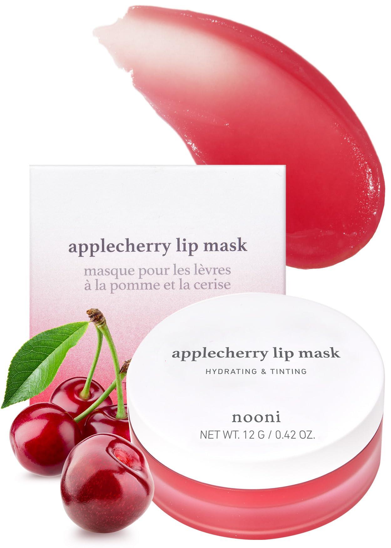 NOONI NOONI Applebutter Lip Mask with Shea Butter and Vitamins, 42 oz. + Applecherry Korean Lip Tinting Butter Bundle