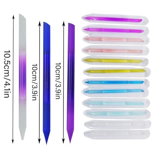 Btgghytr 12Pcs Glass Cuticle Pusher And Remover Tool Professional Filing Cuticle Remover Pedicure For Nails And Cuticles Care