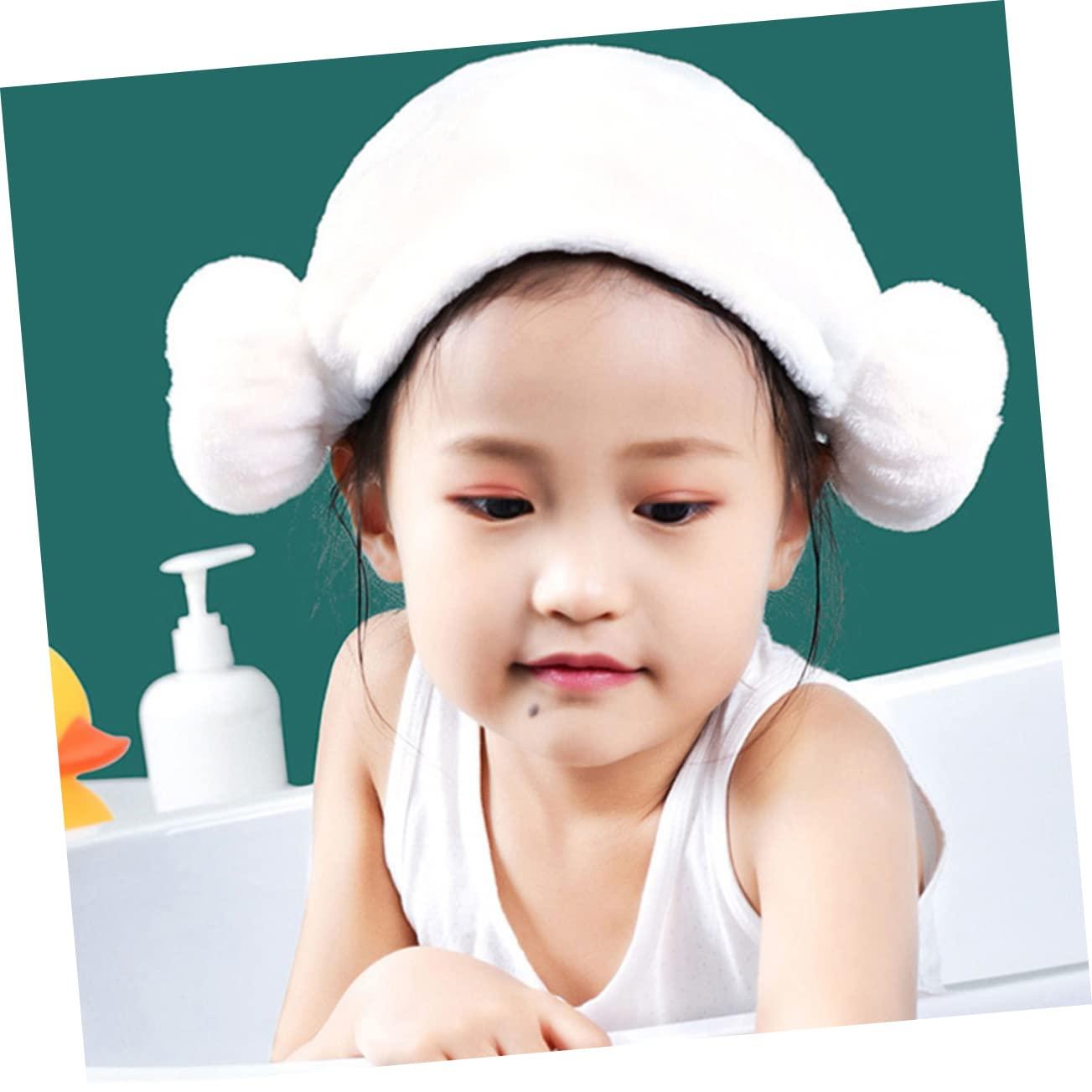 BIUDECO BIUDECO Quick Drying Hair Wrap for Boy Girl Cotton Hair Towel Hat with Heart Pattern Absorbent Hair Turban for Boy Girl Soft Cloth Hair Drying Towel Cap
