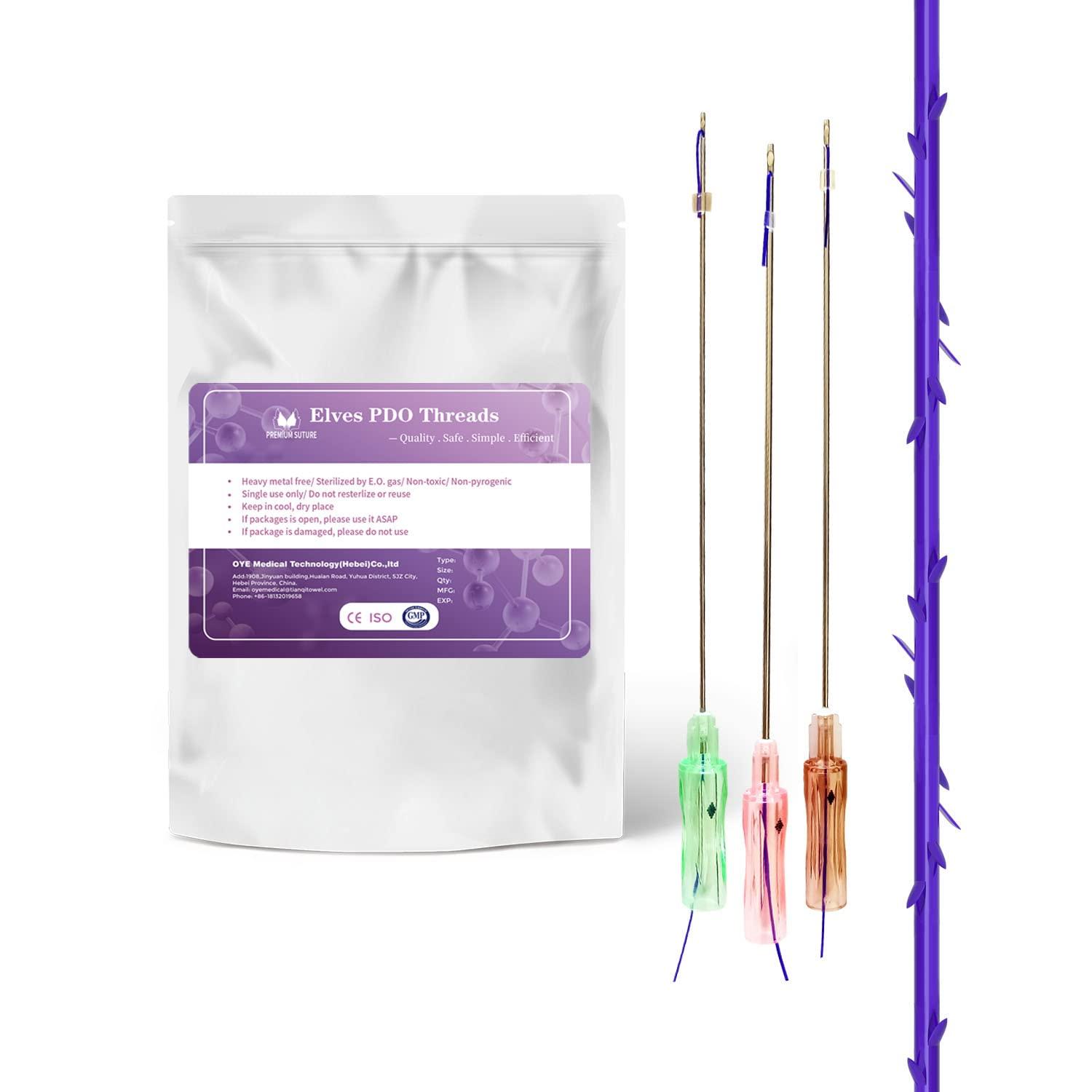 elves Elves 4D COG PDO Threads for Face Whole Body Lift B19G-100 / PDO Cog Threads Bidirectional Blunt-Type for Face Lift/10pcs