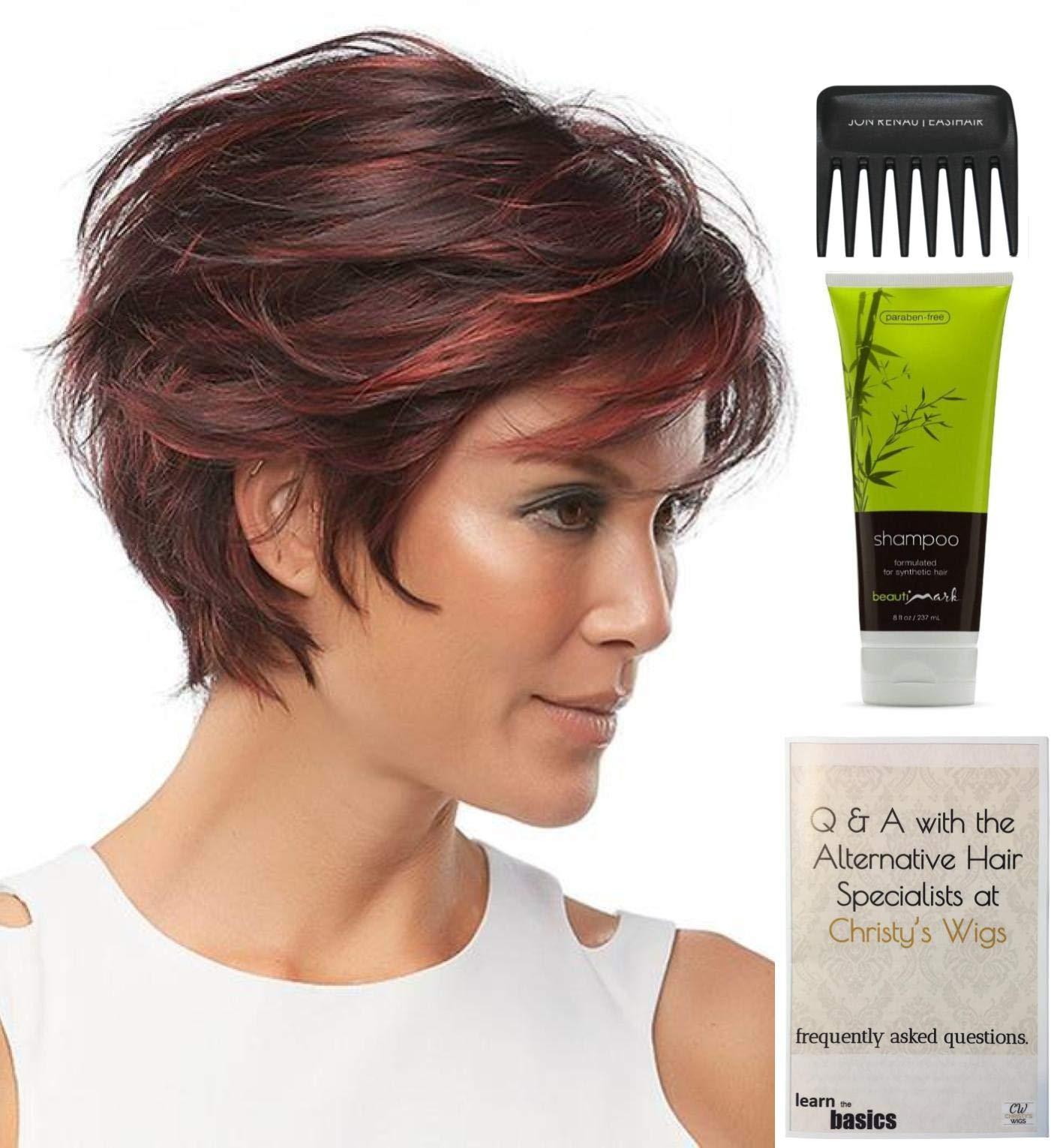 Jon Renau & Christy's Wigs Bundle - 4 items: Mariska Wig by Jon Renau, Christy's Wigs Q & A Booklet, BeautiMark Synthetic Shampoo & Wide Tooth Comb - Color: 14/26S10