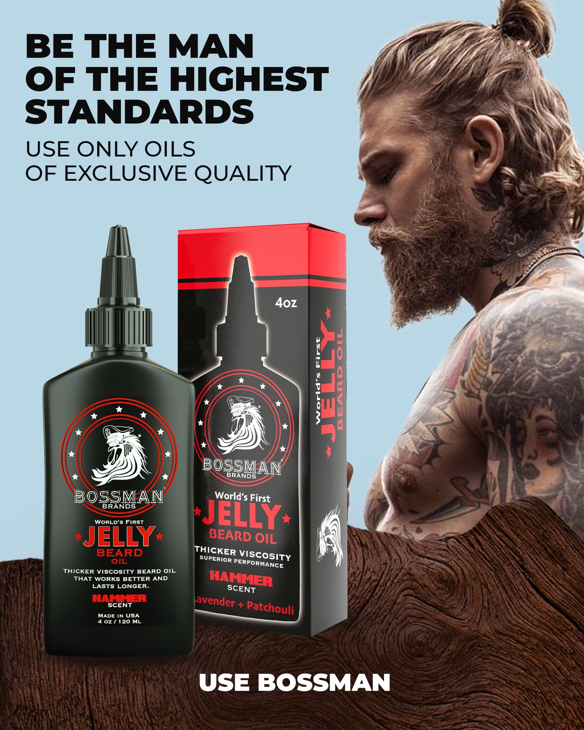 Bossman Bossman Beard Oil Jelly and Relaxing Beard Balm Combo- Hammer Scent