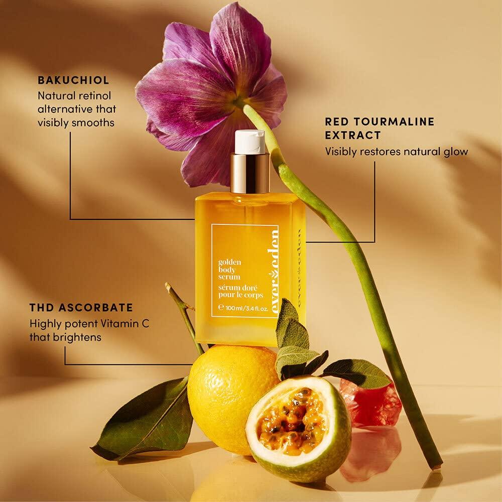 Evereden Evereden Golden Body Serum 3.4 fl. oz. & Petit Bouquet Belly Serum, 1.7 fl oz. | Clean & Vegan Women\'s Belly Oil for Pregnancy and Postpartum Maternity Skincare | Non-Toxic Ingredients