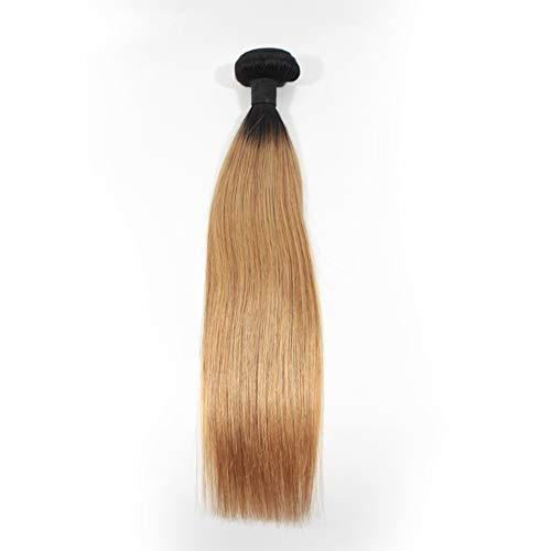 Forawme Forawme Soft Brazlian Virgin Ombre Hair Silk Straight Human Hair Weaving Extensions 3 Bundles 20 Inch #1B/27 Blonde Cheap Long Hair Weft Hair Extensions