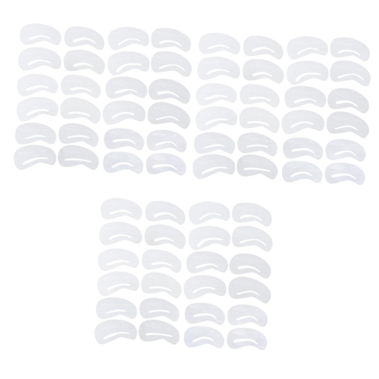 Housoutil Housoutil 72 Pcs 6 Sets Eyebrow Template Stencils Refill Liner Shapers Formula Curler Eyelashes Lip Lids Kits Pre Retractable Eyebrow Stencil Template Eyebrow Stencils White