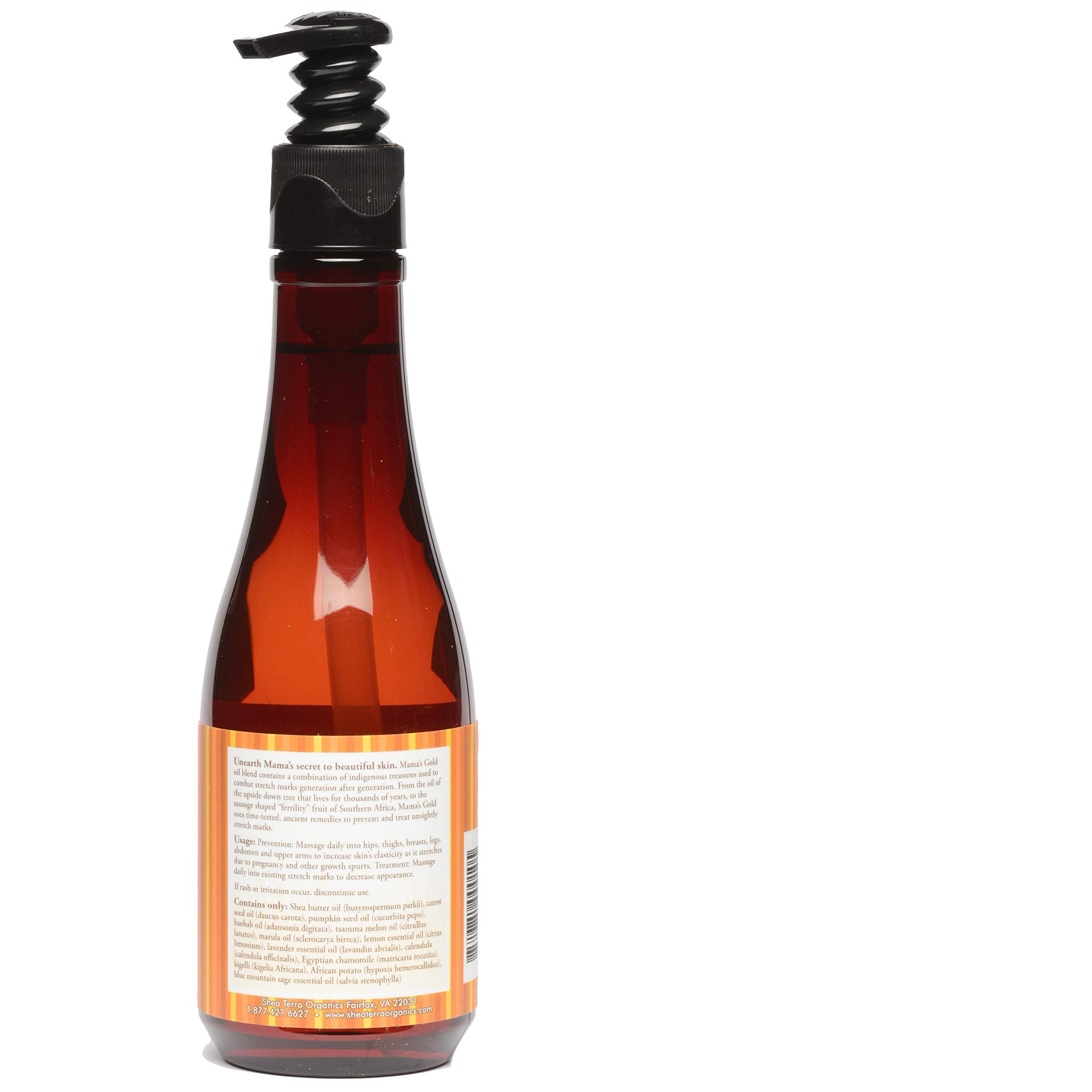 Shea Terra Organics Shea Terra Organics Mama and Baby Collection | Mamas Gold Stretch Mark Wonder Oil| Non Toxic All Natural Maternity & Postpartum Belly Oil for Stretch Marks Prevention & Cellular Skin Repair 8oz