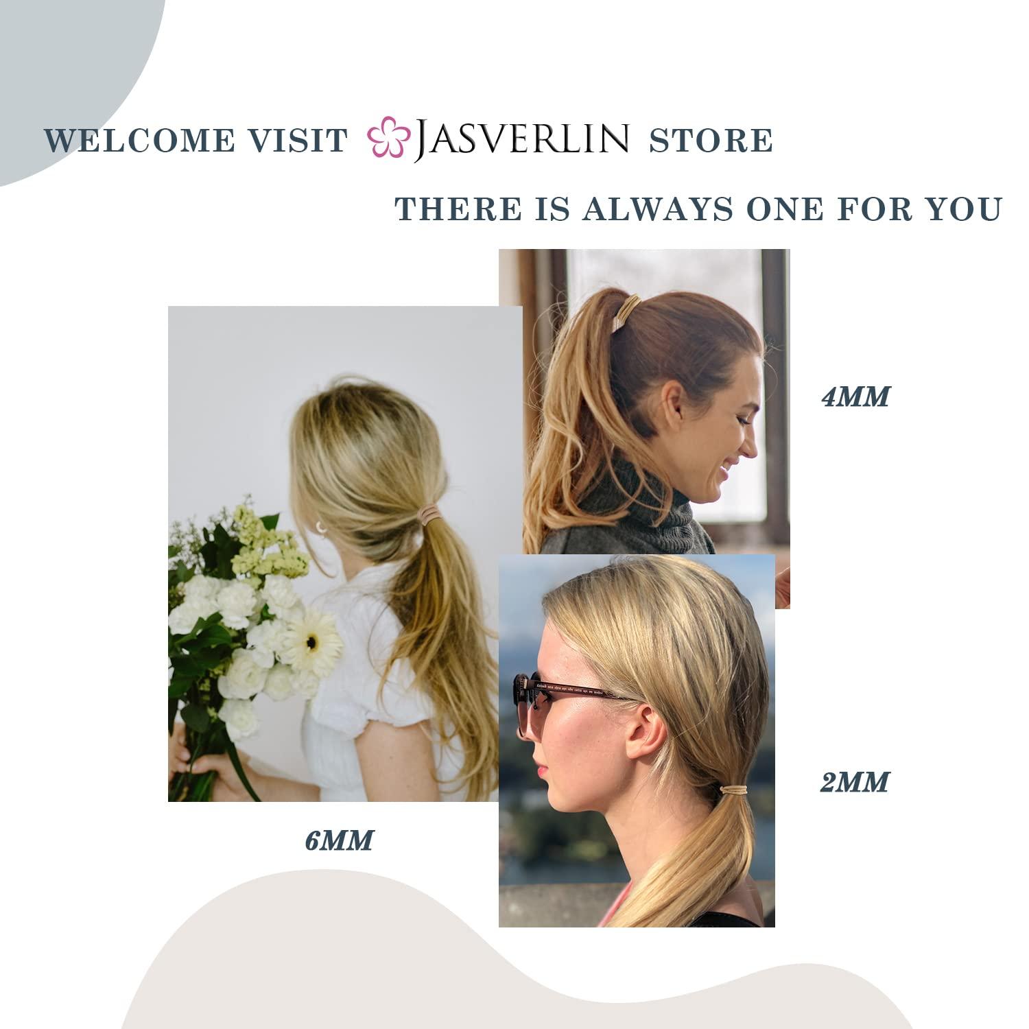 JASVERLIN JASVERLIN Dark Brown Hair Elastics Ties for Women, Small Scrunchies Band Ponytail Holders Damage-free No Pull Non-Slip for Thick Thin Hair 50 pieces