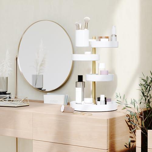 Umbra Umbra Pirouette Cosmetic Organizer, White/Brass