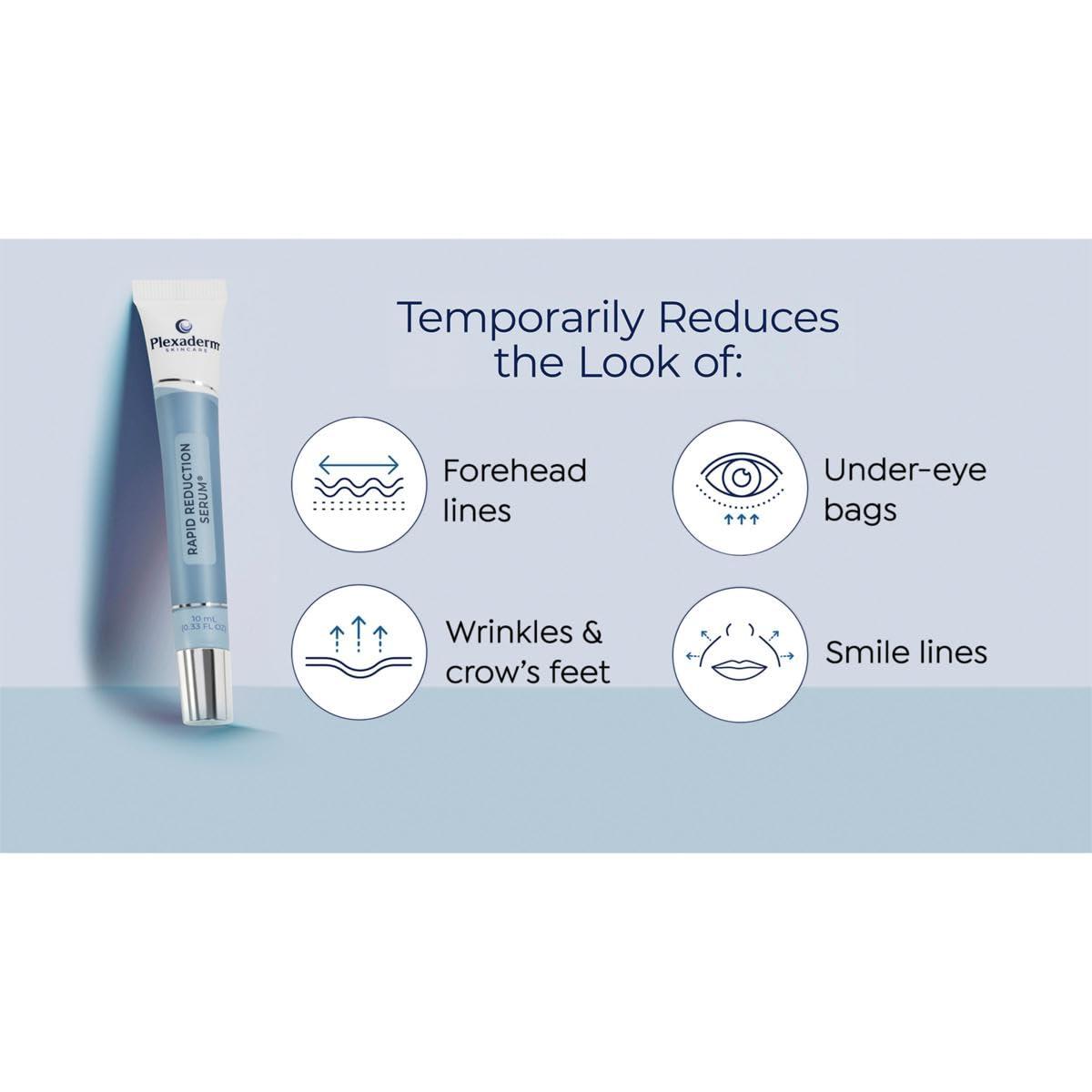 NinthAvenue Basics Plexa derm Rapid Reduction Wrinkle Serum - Reduces Under-Eye Bags, Wrinkles, Dark Circles, Fine Lines & Crow's Feet Instantly (2-Pack)