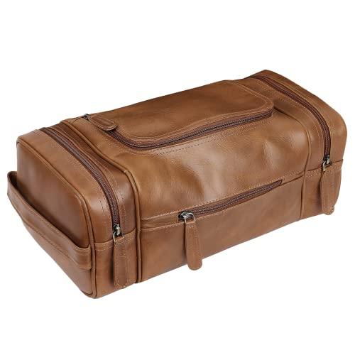 Leather Toiletry Bag For Men Women Dopp Kit Mens Hanging Toiletry Bag  (PREMIUM LEATHER) Travel Toiletry Bag for Traveling Extra Large Toiletry  Bag