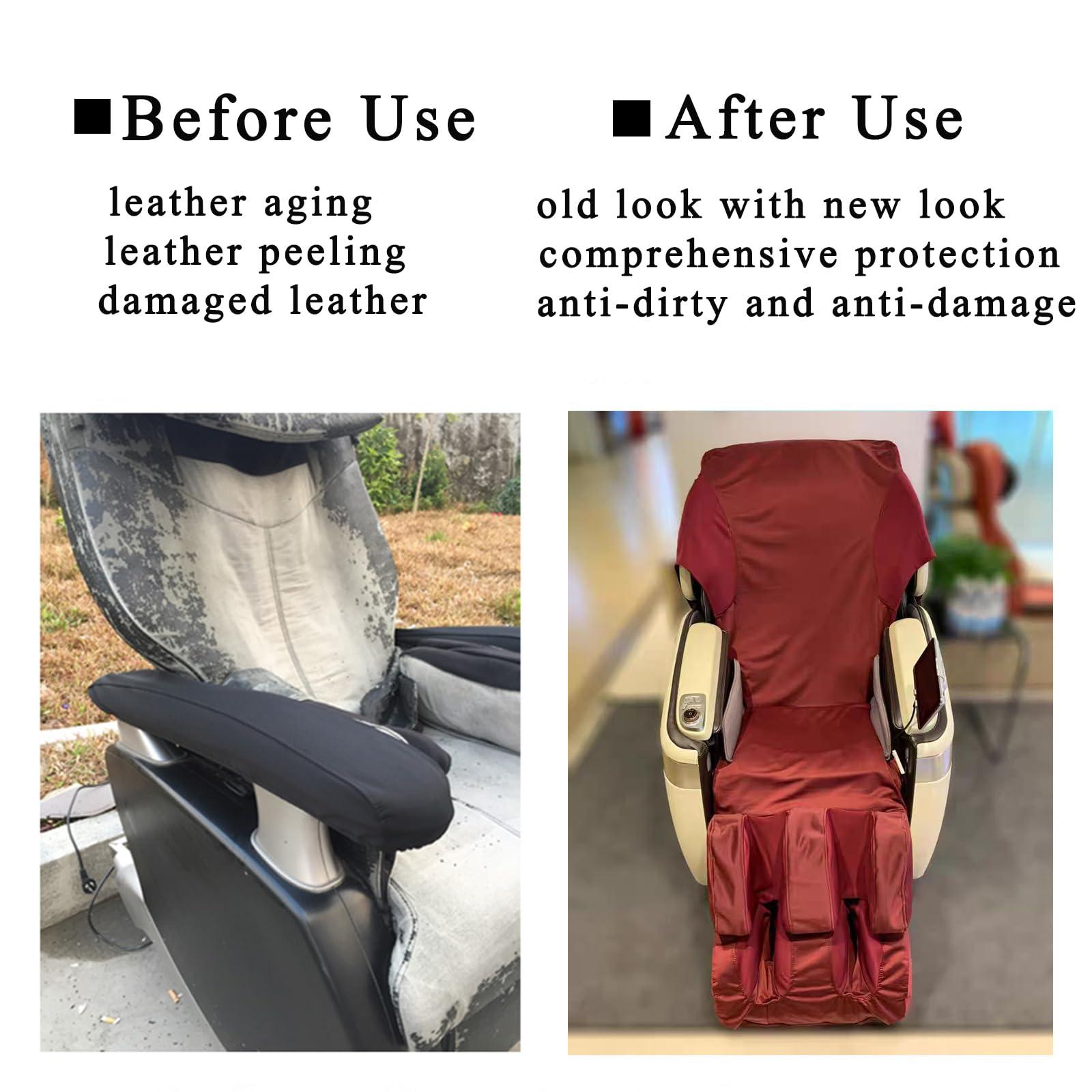 PHASFBJ PHASFBJ Massage Chair Cover Protector Dust,Stretch Fabric Full Body Shiatsu Massage Chair Cover Reclining Chair Massage Cover Removable Shield Washable Universal,Upper Body + footmuffs