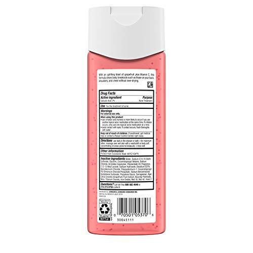 Neutrogena Neutrogena Body Clear Acne Treatment Body Wash with Salicylic Acid Acne Medicine, Pink Grapefruit Body Acne Cleanser to Prevent Breakouts on Back, Chest & Shoulders, 8.5 fl. oz, 3 Pack