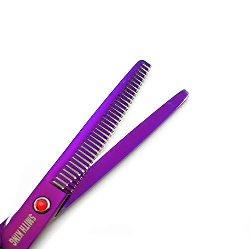 Smithking 7.0 Inches Professional hair cutting thinning scissors set with razor (Violet)