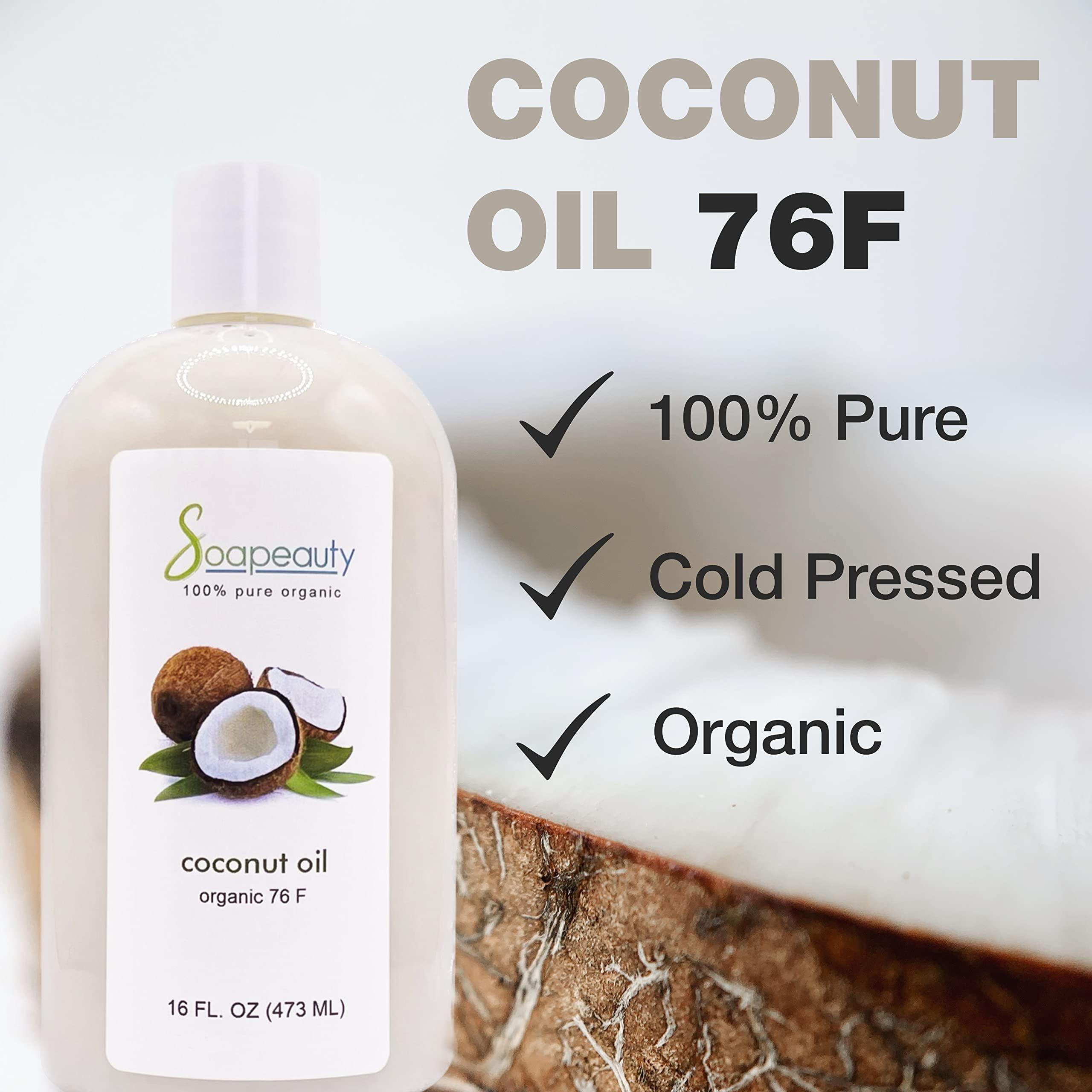 Soapeauty Coconut Oil 76 Degree by Soapeauty | Cold Pressed | Natural Carrier Oil for Candle Making & Soap Making, Face, Skin Care, Hair Care | 7 lbs