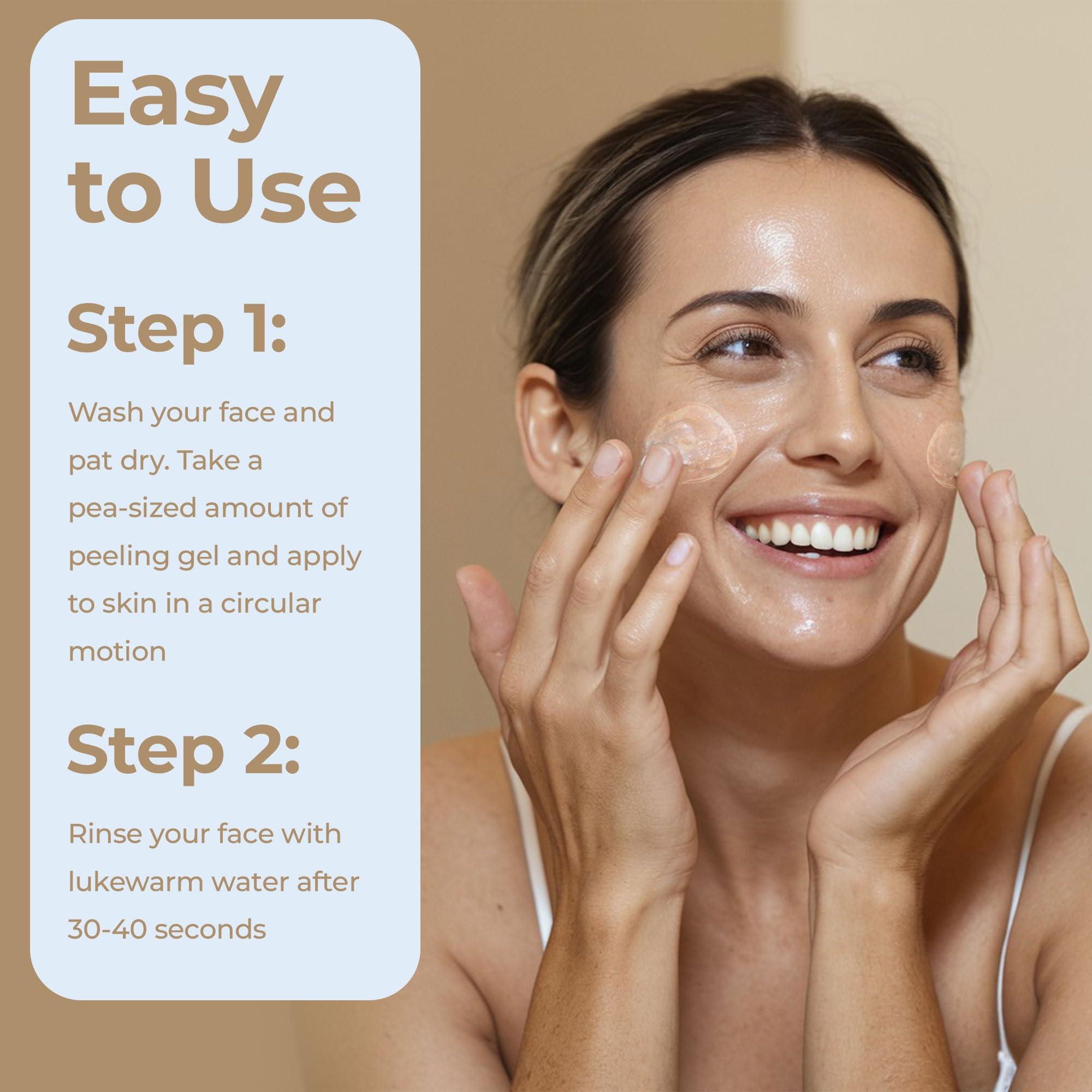 Vivo Per Lei Vivo Per Lei Facial Peeling Gel - Contains Dead Sea Minerals and Nut Shell Powder - Gentle Face Exfoliator Scrub and Blackhead Remover - Pack of 3