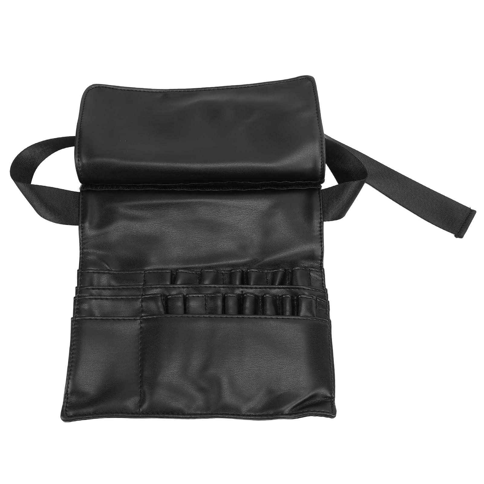 ZJchao Makeup Artist Bag, Makeup Brush Waist Bag, Makeup Brush Bag with Belt, Makeup Artist Waist Bag PU Material Cosmetic Tool Storage Holder for Brush