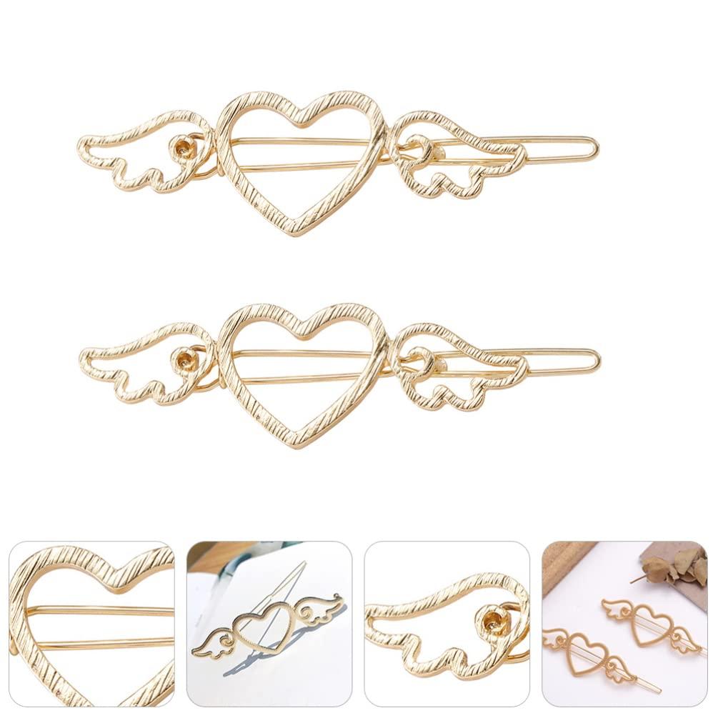 Beaupretty Beaupretty 2pcs Hairpin Angel Hair Clip Wing Hair Grips Heart Hair Clip Hair Styling Pin Hair Styling Grip Hair Styling Holder Heart Barrettes Heart Hair Grips Wing Hair Pin