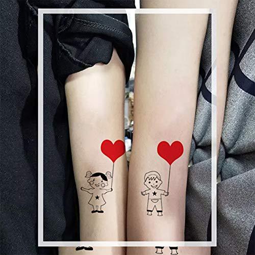 Fanoshon Fanoshon Love Heart Temporary Tattoos for Adults Teens, 10 Sheets Romantic Cartoon Sweet Love Couples Fake Body Tattoo Stickers for Valentine's Day Women Wedding Party Christmas Gift Party Favors