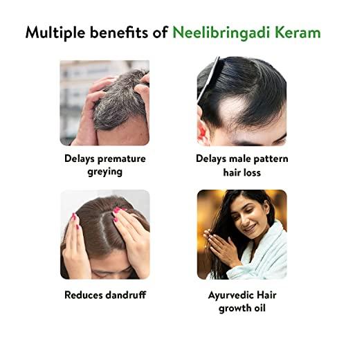 Generic Neelibringadi Keram 200 ml | Daily Hair Oil | Delays Premature Greying, Reduces Dandruff and Strengthens Hair| With Bringaraj, Neeli, Karnasphota, and Amla | Coconut Oil Base |