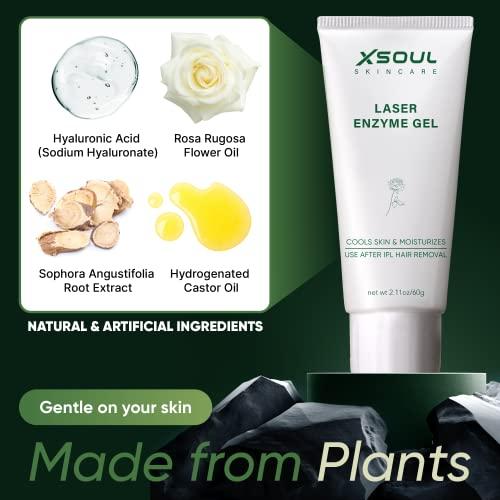 XSOUL XSOUL Cooling Gel for Laser Hair Removal Device, Soothes & Moisturizes Skin After IPL Laser Hair Removal, SOPHORA ANGUSTIFOLIA and ROSA RUGOSA FLOWER OIL Extracts, 2.11OZ