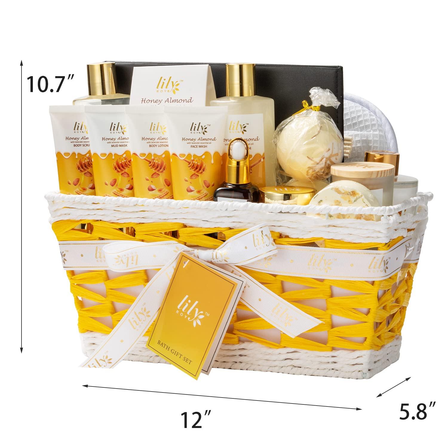 LILY ROY LILY ROY Perfumes Spa Gift Baskets Set Spa Bath Gift Set Bath and Body Gift Basket Set for Women and Men 18 Pcs Gifts Basket Set Spa Kit Christmas Birthday Gifts Set for Fathers Day Mothers Day