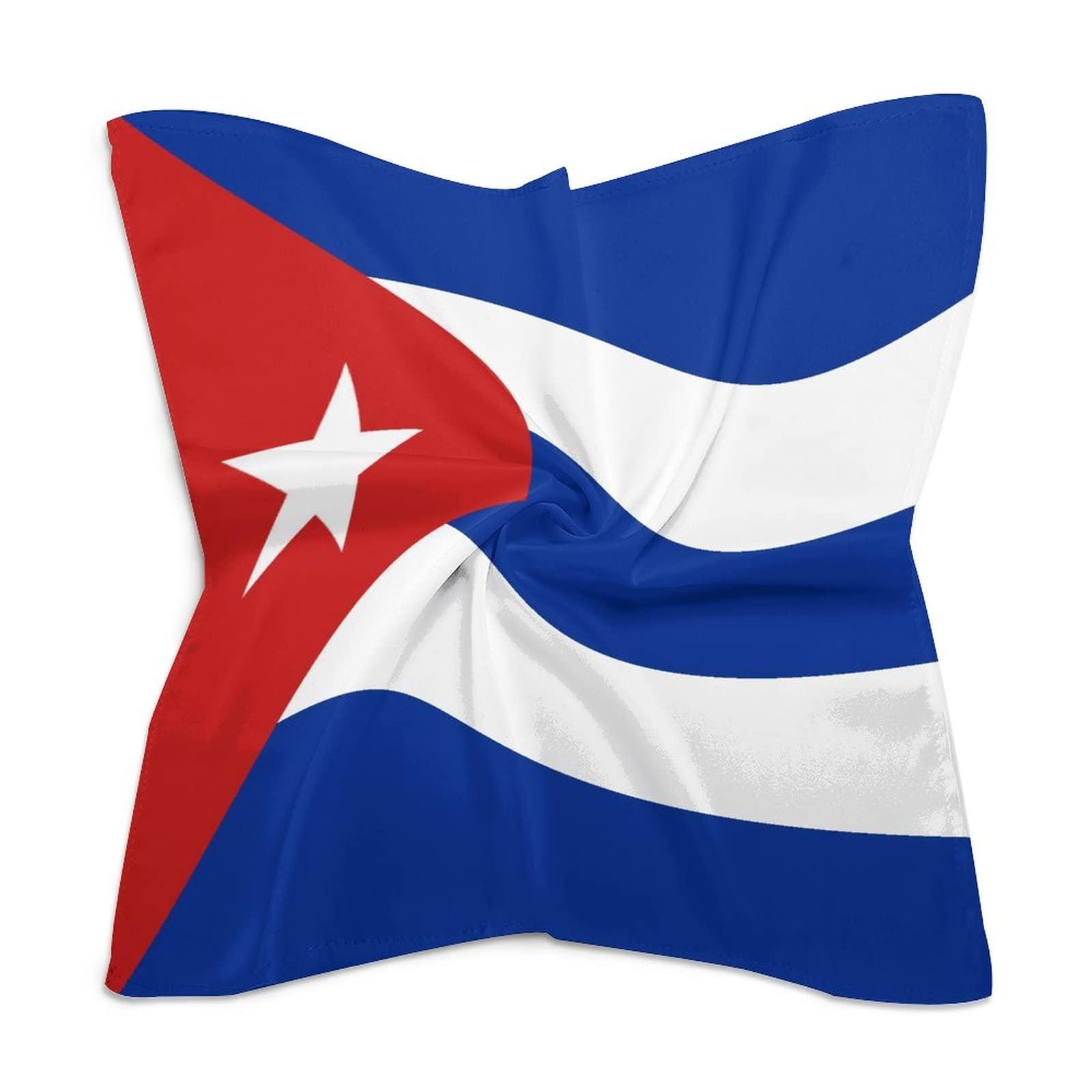 Calculay Cuban Flag Bandana Turban Headband Head Wrap Square Wristband Decorative Hair Accessories 25\"x25\"