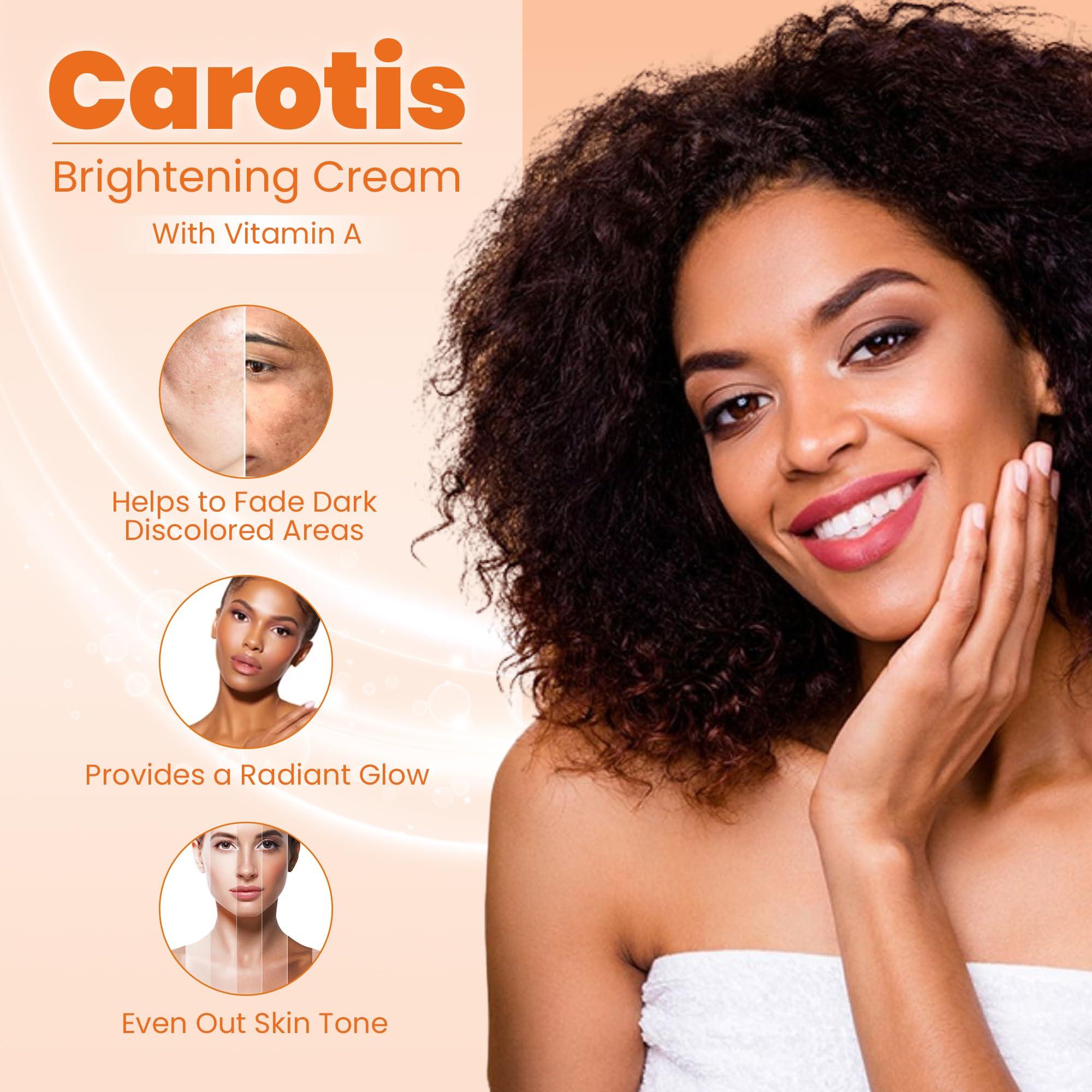 CAROTÏS CAROTS, Skin Brightening Cream 300ml / 10.14fl oz 7 Day Night Cream for Uneven Skin Tone, with Vitamin A