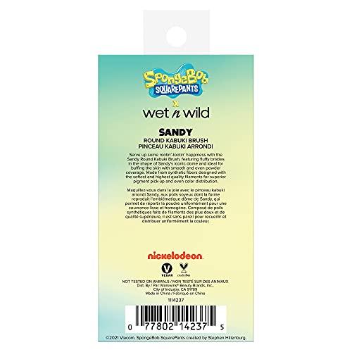 wet n wild Wet n Wild 1114237, Round Kabuki Brush SpongeBob Squarepants Makeup Tools Cheeks Round Foundation Brush, Sandy