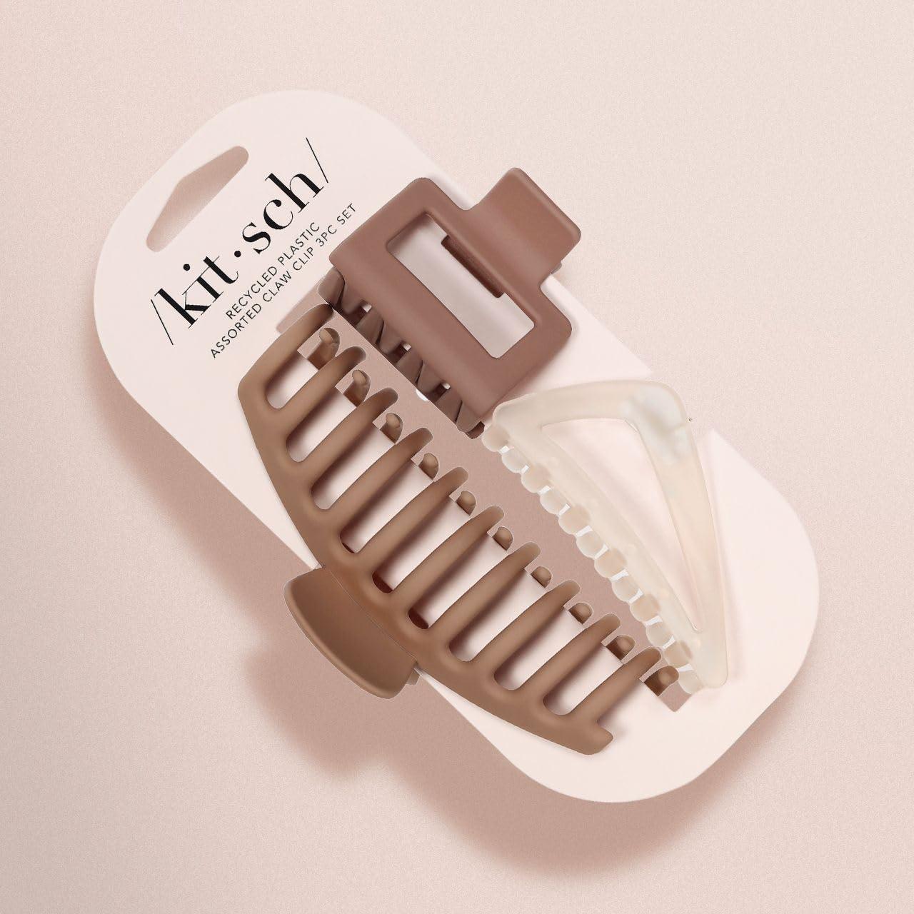 Kitsch Kitsch Large Assorted Hair Clips for Women, Medium Open Shape Hair Claw Clips for Thick Hair, Small Open Shape Hair Clip & Big Claw Clip for Teen Girls, 3 pcs