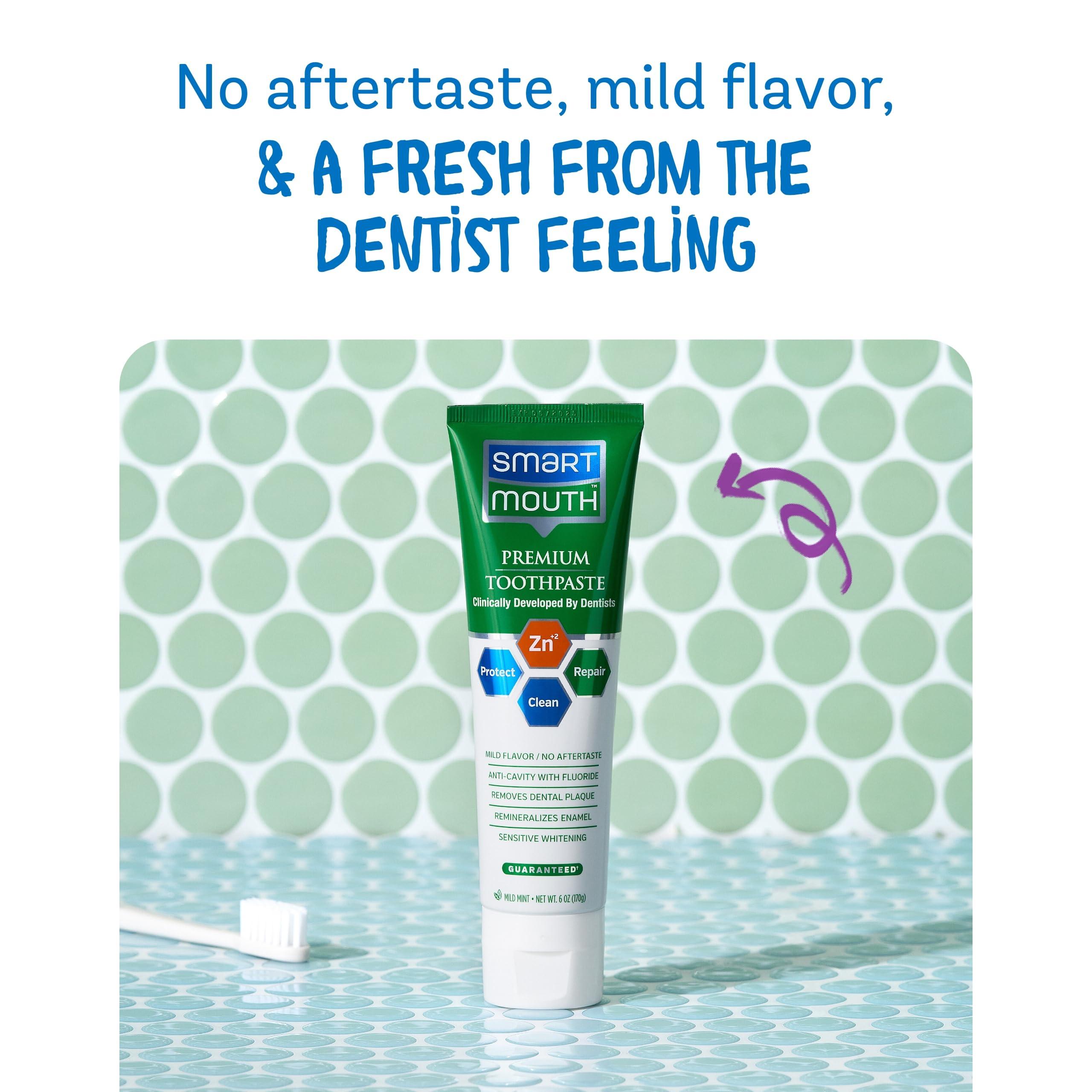 SmartMouth SmartMouth Toothpaste, Refreshing Mint, 6-Ounce Tube (Pack of 3)